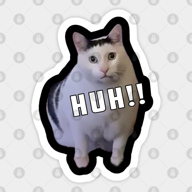 Huh Cat Meme: Funny newest sarcastic cat meme for cats lover Sticker by Ksarter